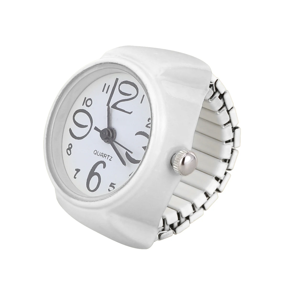 

Watch shaped Ring Women White Mini Digital Watch Finger Wrist Child Fashion Stylish Personalized Novelty Classic Elastic
