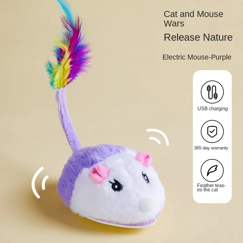 Smart Sensing Cat Toy Interactive Automatic Electronic Mouse Cat Teasing Indoor Play Cat Toy USB Charging Cat Cat