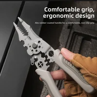 8.5 Inch Multi Functional Industrial Wire Stripper Cutter Crimper Heavy Duty Stainless Steel Electrical Pliers Ergonomic Grip 6
