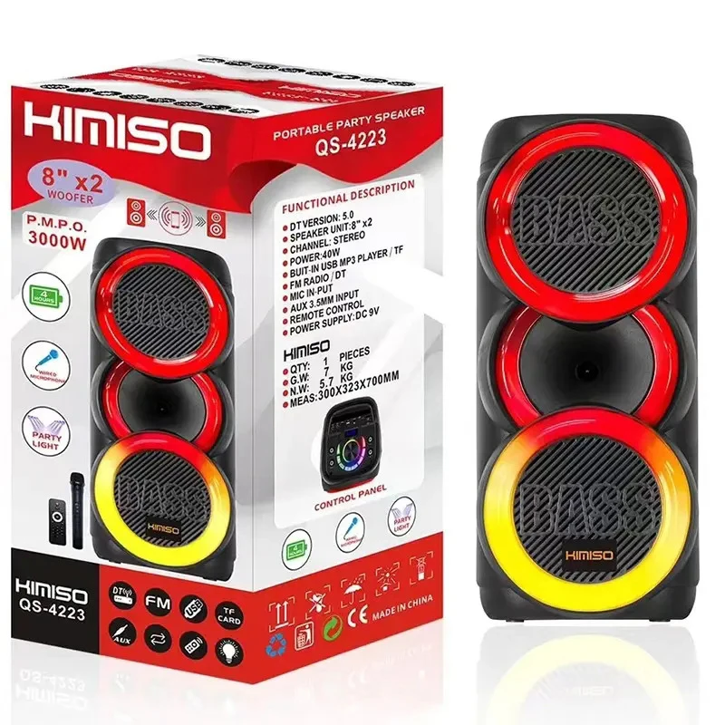 Imagem -06 - Alto-falantes Bluetooth sem Fio com Microfone Festa ao ar Livre Subwoofer Portátil Alto-falante Estéreo Karaokê Doméstico 60w 8