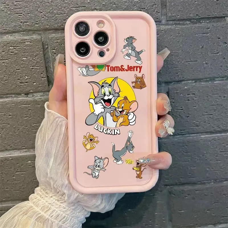 Lucky wishes for Tom and Jerry Phone Case for Samsung A14 A15 S21 21fe 22 23 24 Ultra Plus A25 35 52 53 54 55 5G Y2K Soft Cover