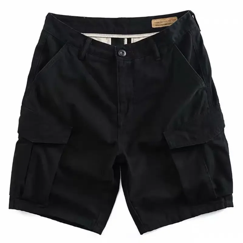 Short Pants For Men Wide Baggy Loose With Zipper Mens Cargo Shorts Black Strech Summer Elegant Clothing Vintage Cotton Y2k