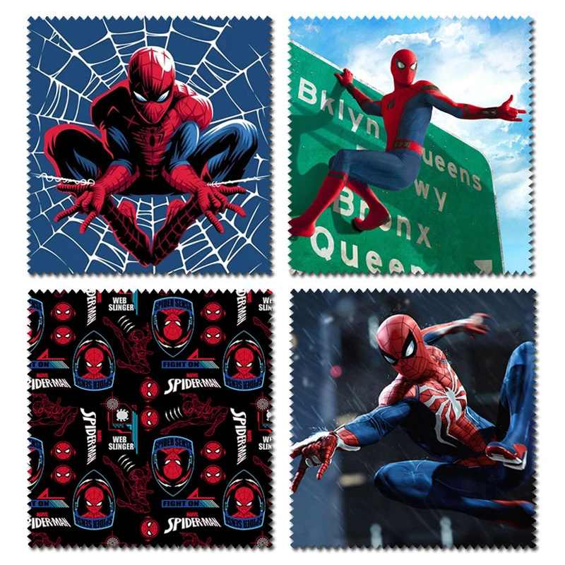 Limpiador de gafas de Anime Spider-Man, paño de limpieza de microfibra para gafas, paño para lentes, pantalla de teléfono, toallitas de limpieza para estudiantes, venta al por mayor