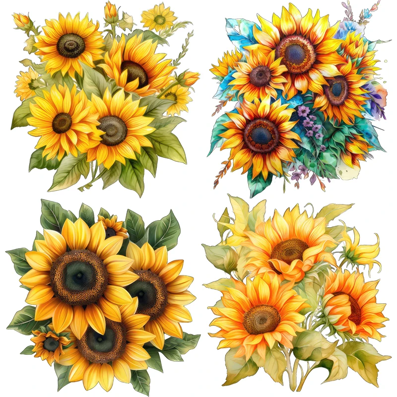 Three Ratels QCF357 Beautiful sunflower bouquet wall stickers for home decoration toilet stickers car body decals