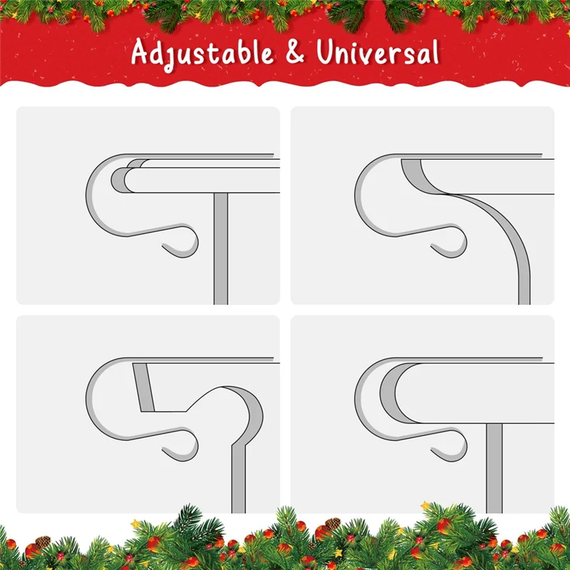 AA80-6PCS Kerstsok Houders Decor Haken Voor Mantel Set Van 6 Mantel Decor Haken Kerst Sok Haak