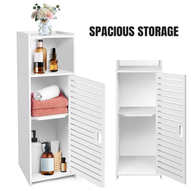 3Tier bathroom storage cabinet, furniture storage unit with adjustable shelves, suitable for kitchens, living rooms and hallways
