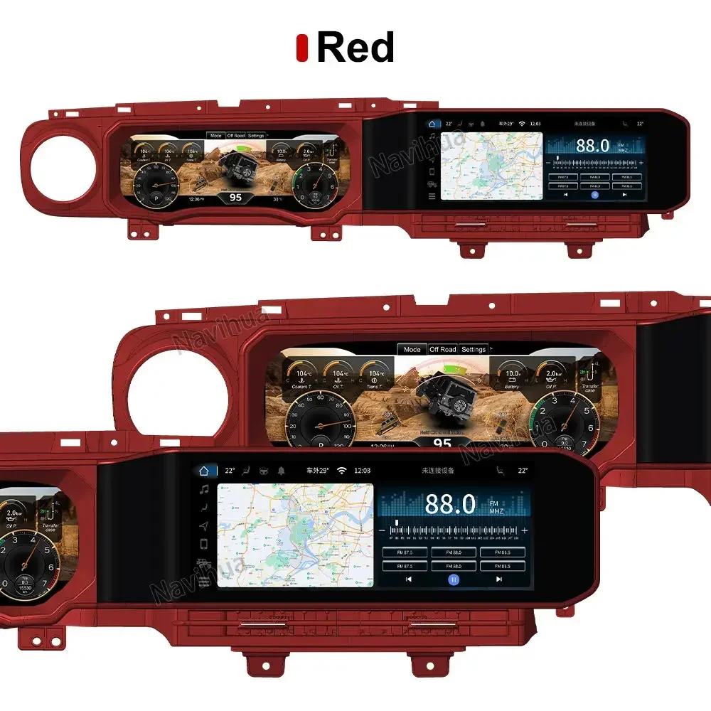 

Navihua Dual Screen For Jeep Wrangler 2018-2023 Android Car Radio Multimedia DVD Player GPS Navigation Auto Accessories Upgrade