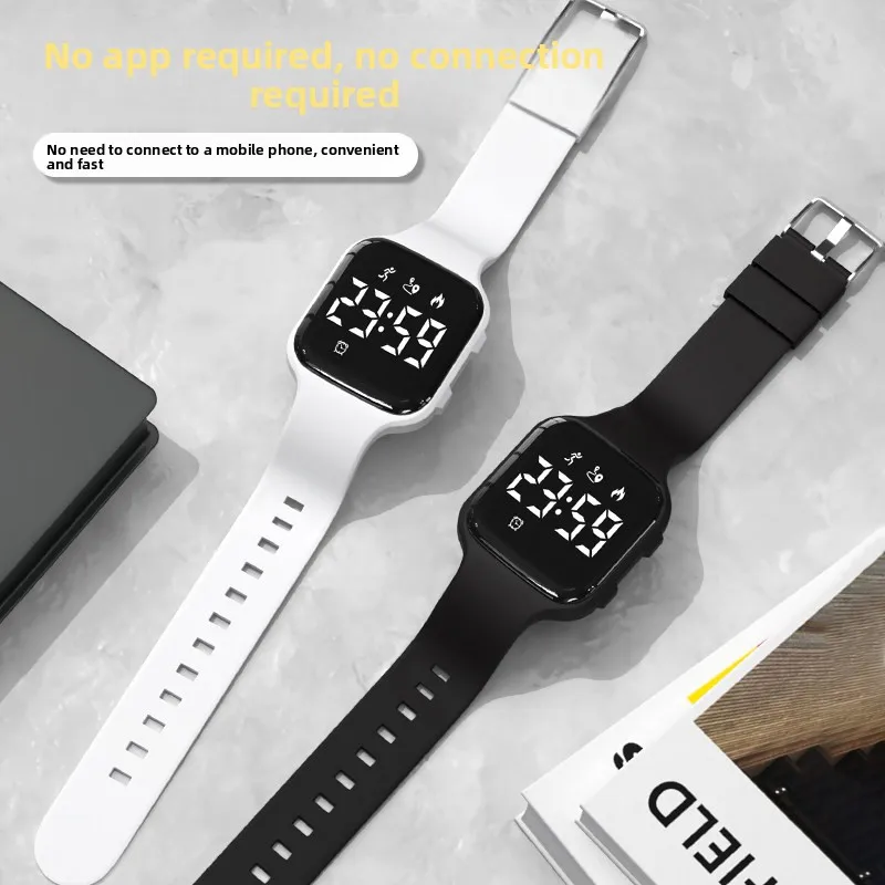 2026 New LED Kids Smart Bracelet No App Waterproof Swimming Step Counter Alarm Clock Gift for Students