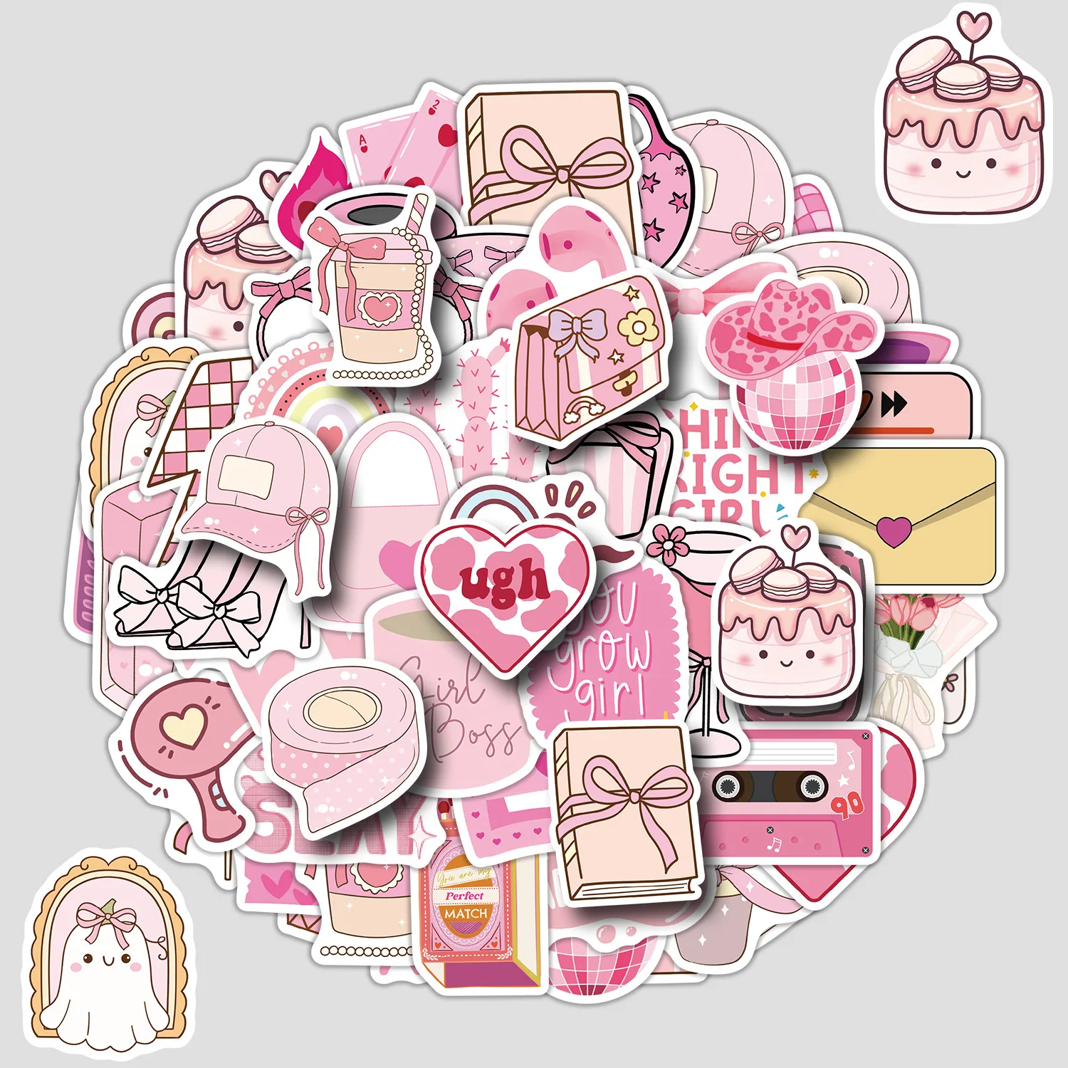

10/50PCS Cartoon Girls Pink Graffiti Stickers Fashion Decorative Sticker for Phone Computer Notebook Stationery DIY Toys Secret