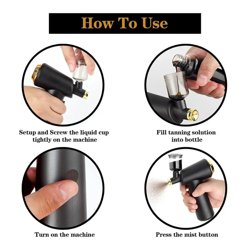B01C-Air Brush Sprayer Hairdressing And Tanning Tools Nano Portable Mini Hydration Rechargeable