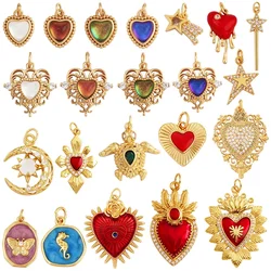 Wholesale Custom Selection -- Red Heart Turtle Star Bee Charm Pendant,18K Gold Plated Jewelry Necklace Bracelet Making Supplies