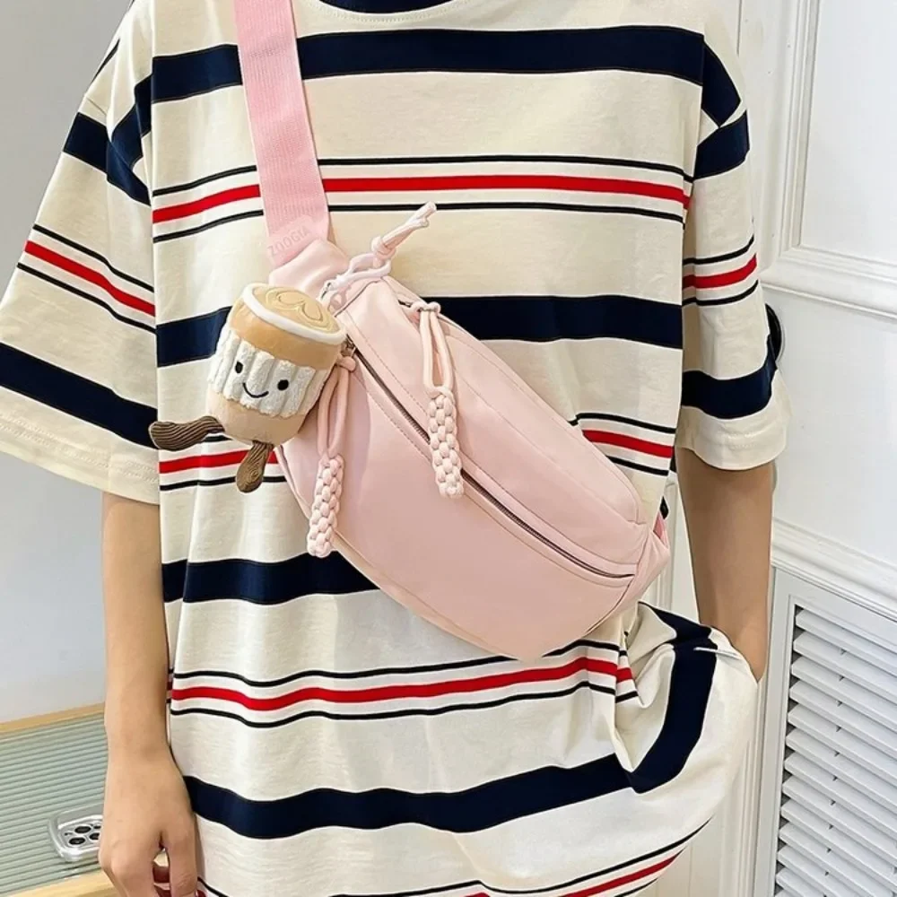 Candy Color Nylon Fanny Packs Women Fashion Simple Crossbody Chest Bags Female Casual Versatile Waist Pack Sports Sling Bag