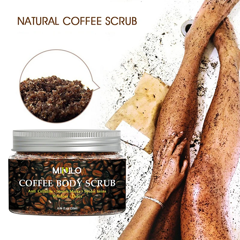 Crema exfoliante corporal para café, exfoliante Facial, sal del Mar Muerto, blanqueador, hidratante, anticelulitis, acné