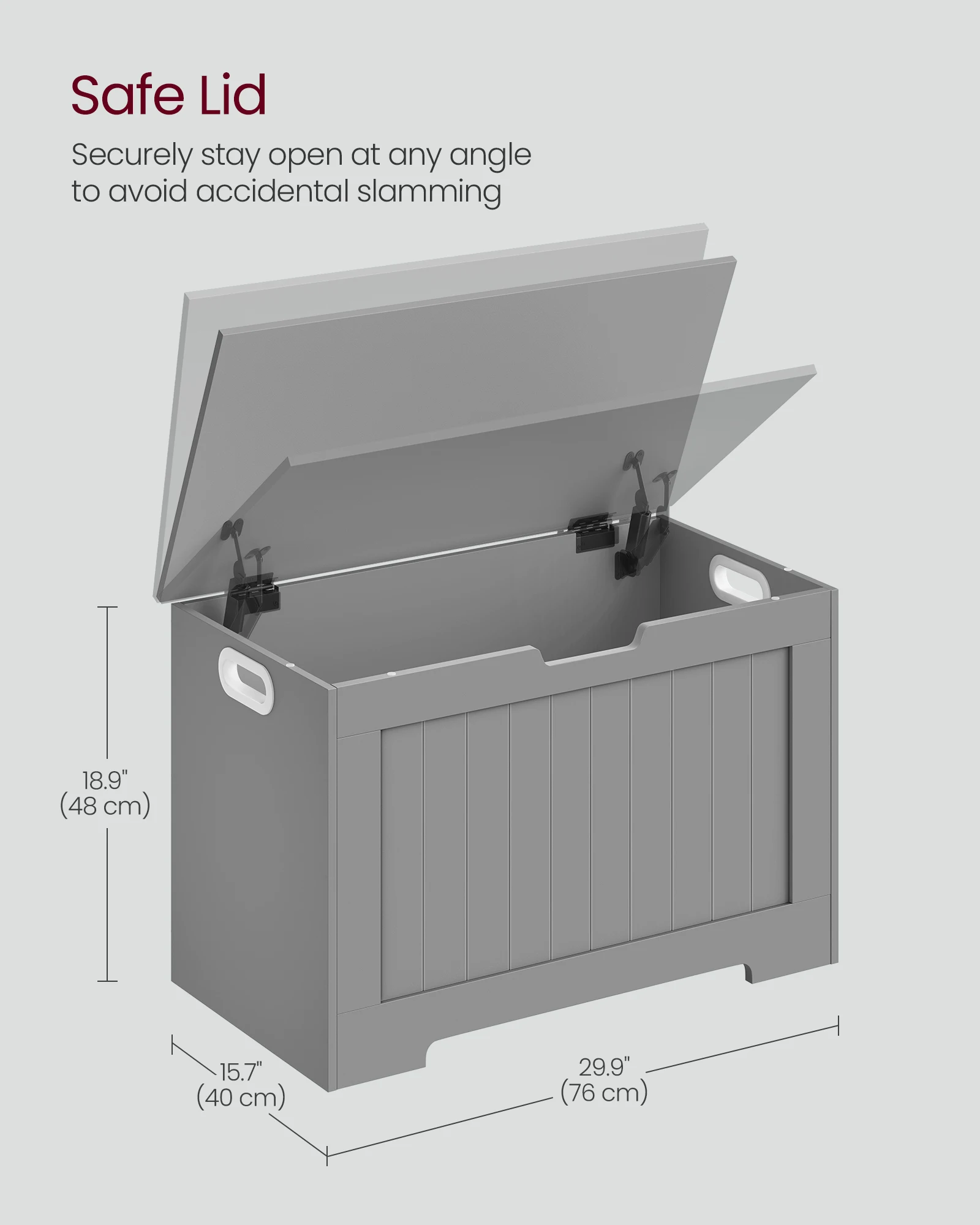 VASAGLE Storage Chest, 29.9 Inches Width Storage Bench, Entryway Bench with 2 Safety Hinges, Shoe Bench, Farmhouse Style