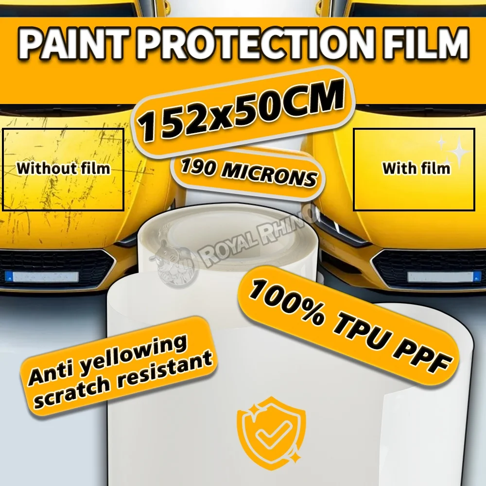 

Универсальная защитная пленка для автомобильной краски из ТПУ PPF (19,68/59,84 дюйма), прозрачная глянцевая полиуретановая пленка премиум-класса, 7,5 мил