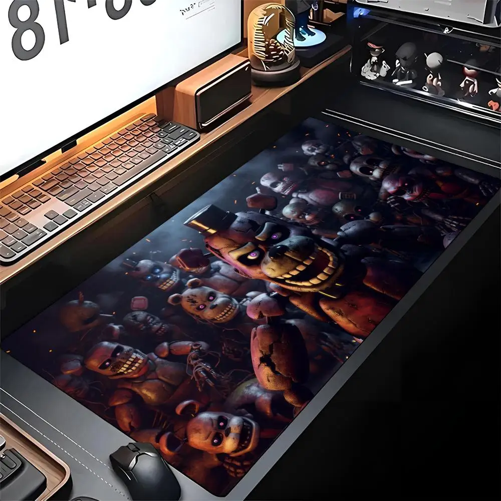 Game F-Fnaf Five Nights At F-Freddys Mouse Pad Edge Big Gaming Desk Decor Locking Computer Gamer Large Rubber Art Mousepad Lapto
