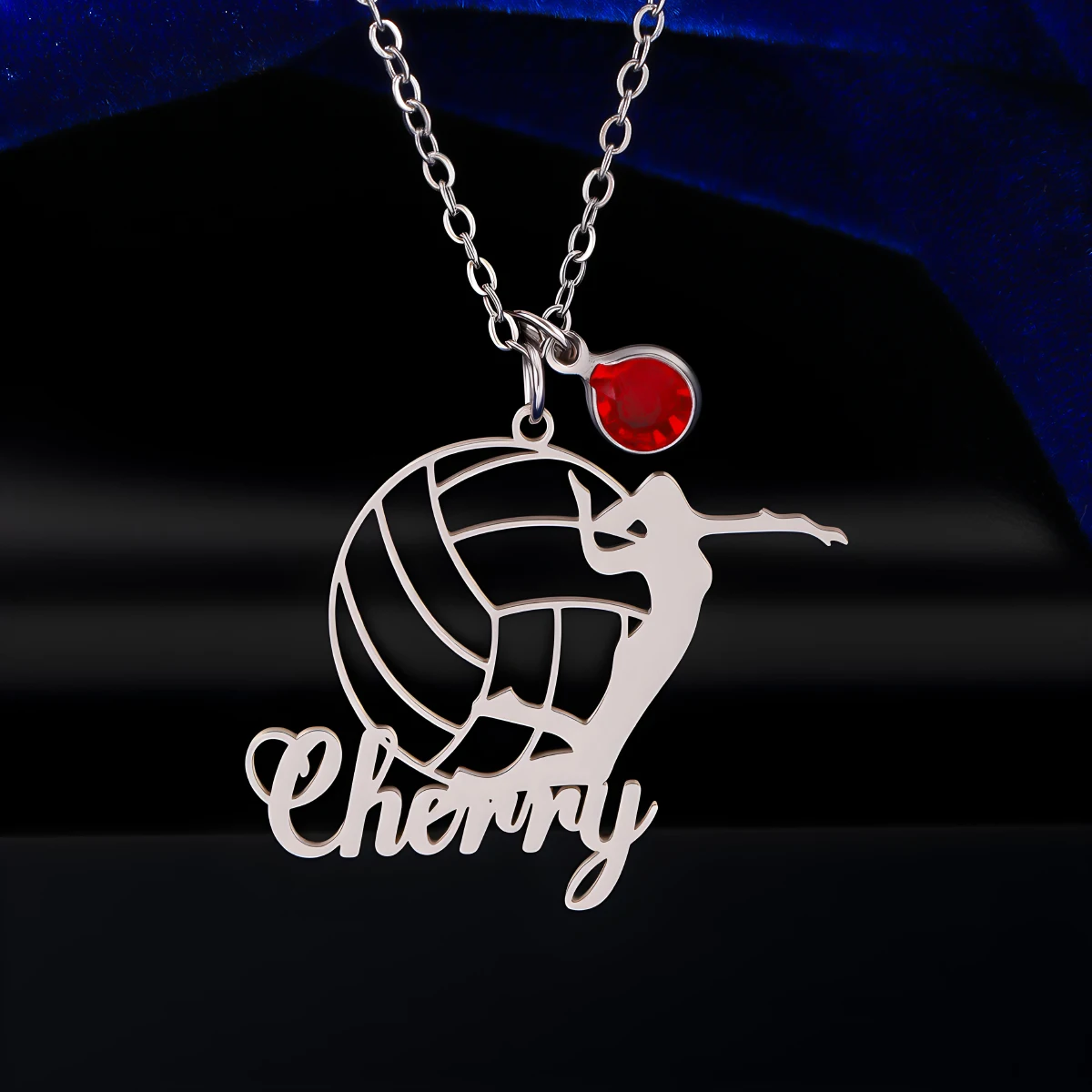 Personalized Custom Name Women's Volleyball Team Necklace Stainless Steel Neck Chain Jewelry Sport Lover Gift for Women