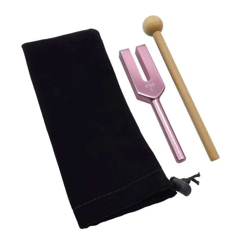 U2JC uning Fork 4096 Hz Tuning Fork Crystal Tuning Fork with Hammer for Healing Medical-Grade Tuning Fork with Hammer Gift