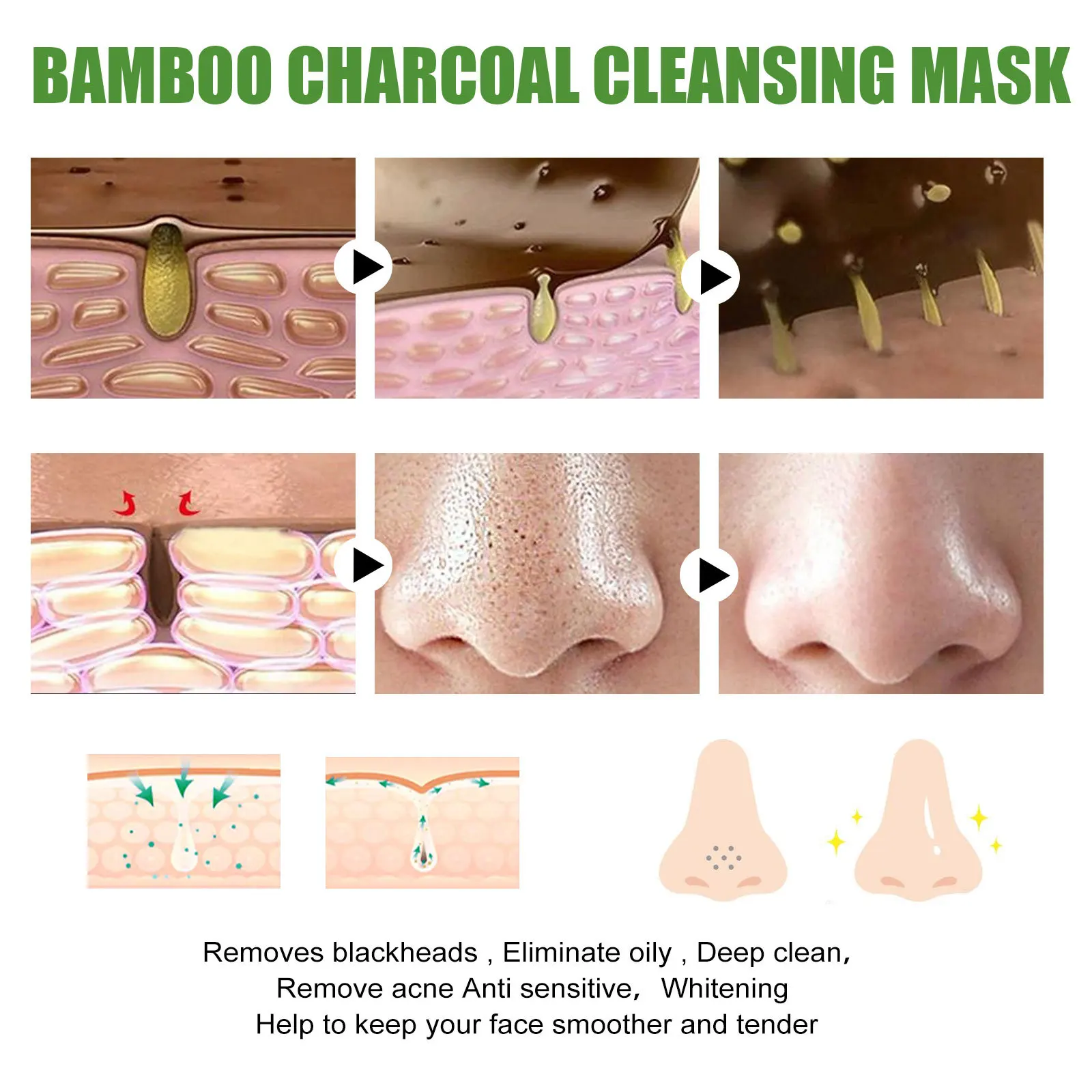 Nose Blackhead Remover Cream Peel Nasal Strips Deep Cleansing Shrink Pore Nose Black Dots Remove Stickers Skin Care Makeup