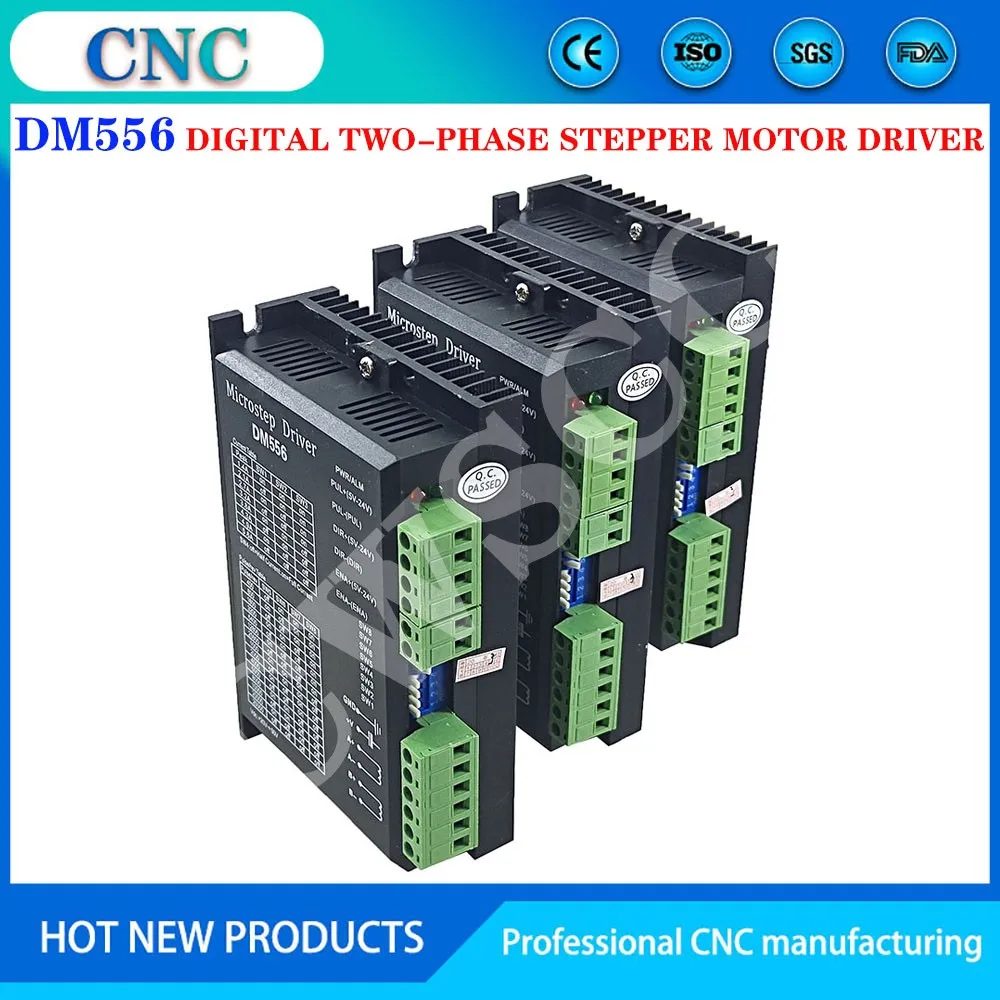 3PCS  Stepper Motor Controller DM556 Cnc Controlle Nema17 Nema23 Motor Driver 128 Subdivision Dc 18-48V 5.6A For 42 57 86 Motor