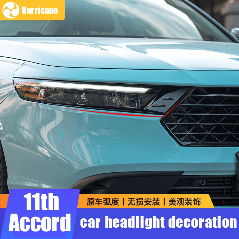 Gloss Black Fog Light Lamp Cover Trim Garnish Kit for 2023 2024 Honda Accord 10TH Gen Tuning Custom Body Kits Spoiler Splitter