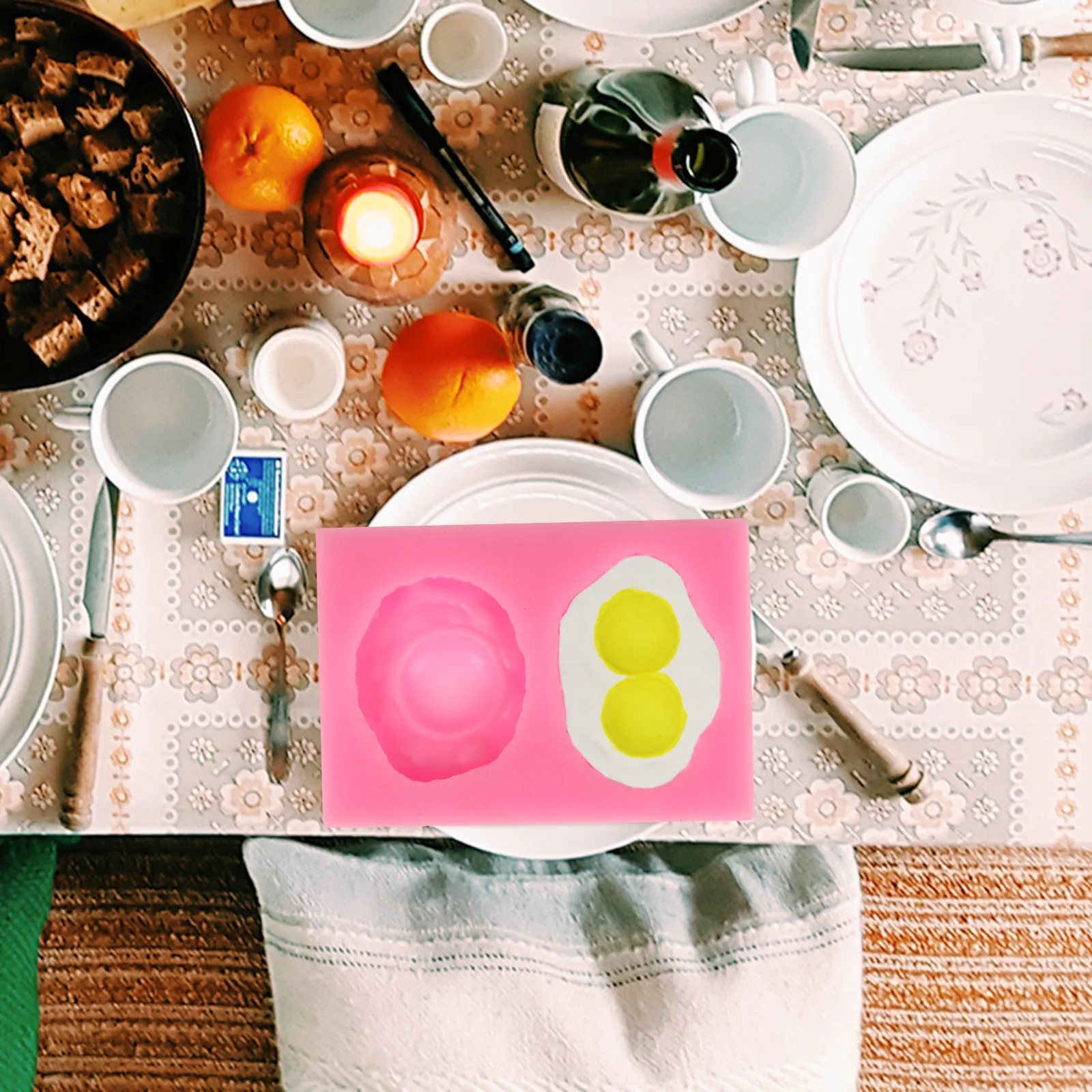 Fried Egg Shape Silicone Mold Chocolate Fondant Cake DIY Handmade Simple Mold Creative Silicone Bakeware Creative Mould