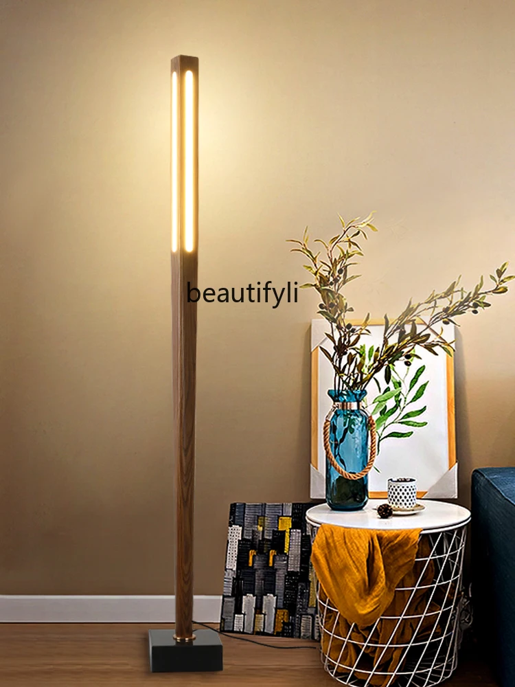 Vertical Bedroom Floor Lamp Four-Side Light Chinese Corner Lamp Living Room Floor Lamp Bedside Lamp Led Atmosphere