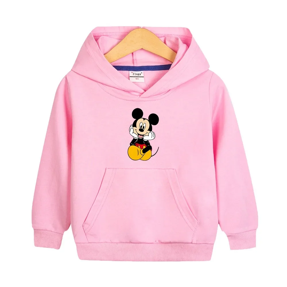 ฤดูใบไม้ร่วงและฤดูหนาวแฟชั่นและน่ารัก Disney Mickey Mouse การ์ตูนอะนิเมะพิมพ์ผู้หญิง Hoodie คู่เสื้อผ้า Hoodie