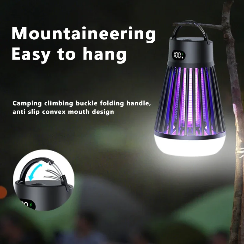 USB Charging Electric Mosquito Lamp Portable Indoor Outdoor 2 in 1 Killer with Safety Shock Feature for Home image 5