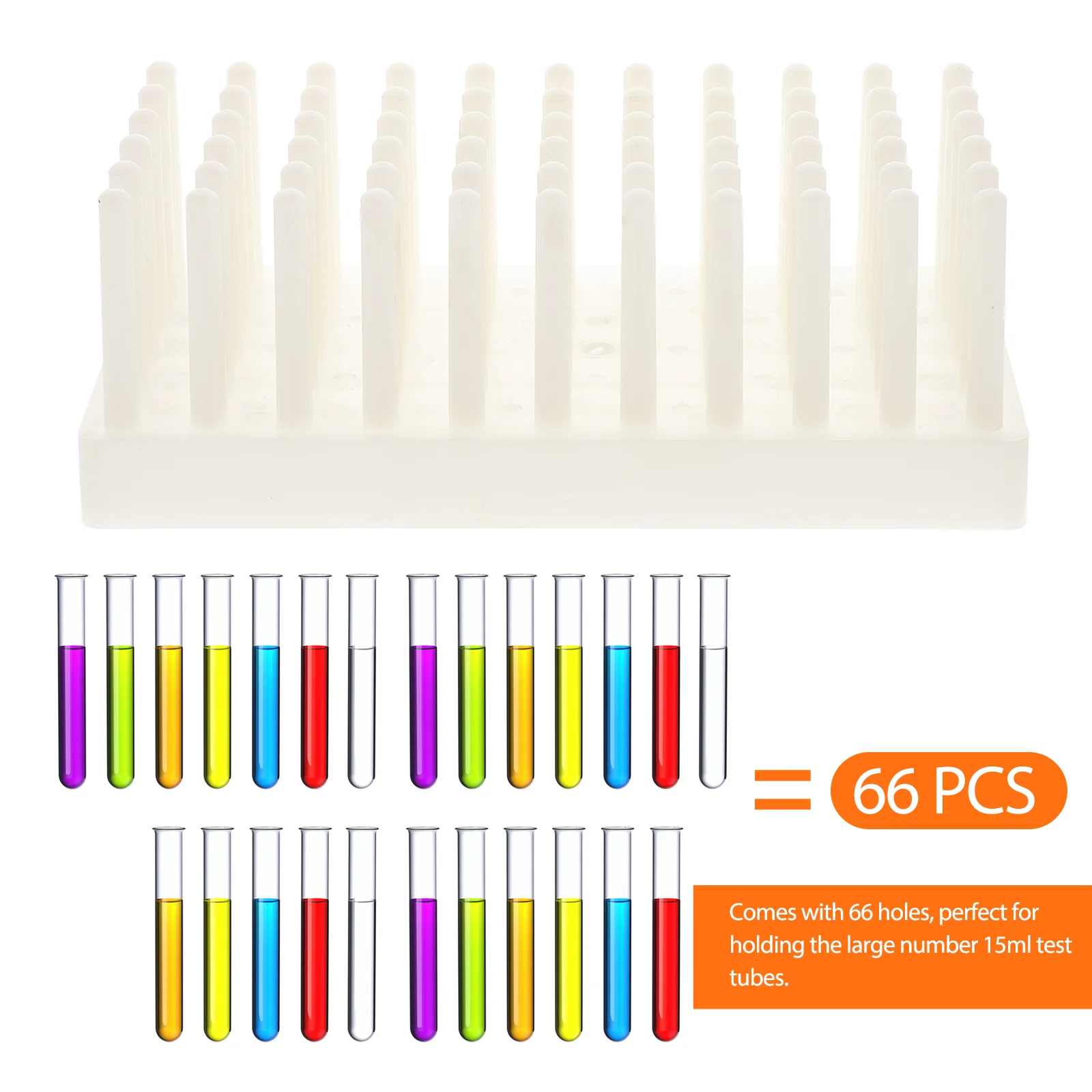 66 Place Pillar Plastic Test Tube Rack Scientific Test Tube Rack Labs Experimental Tool Laboratory Tube Holder