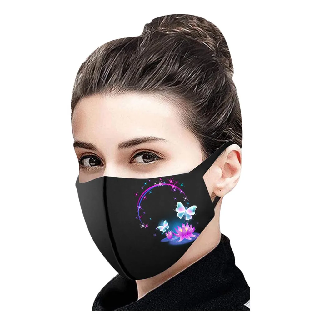 1pc Adult'S Prints Washable Personal Protective Face Mask Outdoor Fashion Cycling Breathable And Comfortable Women'S Mask