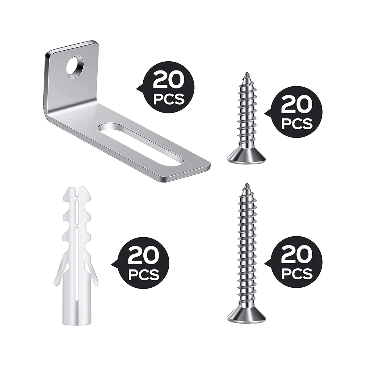 20 Set Whiteboard Installation Hardware Kit Wall Hanging Kit Mounting Brackets for Hanging Whiteboard School Office