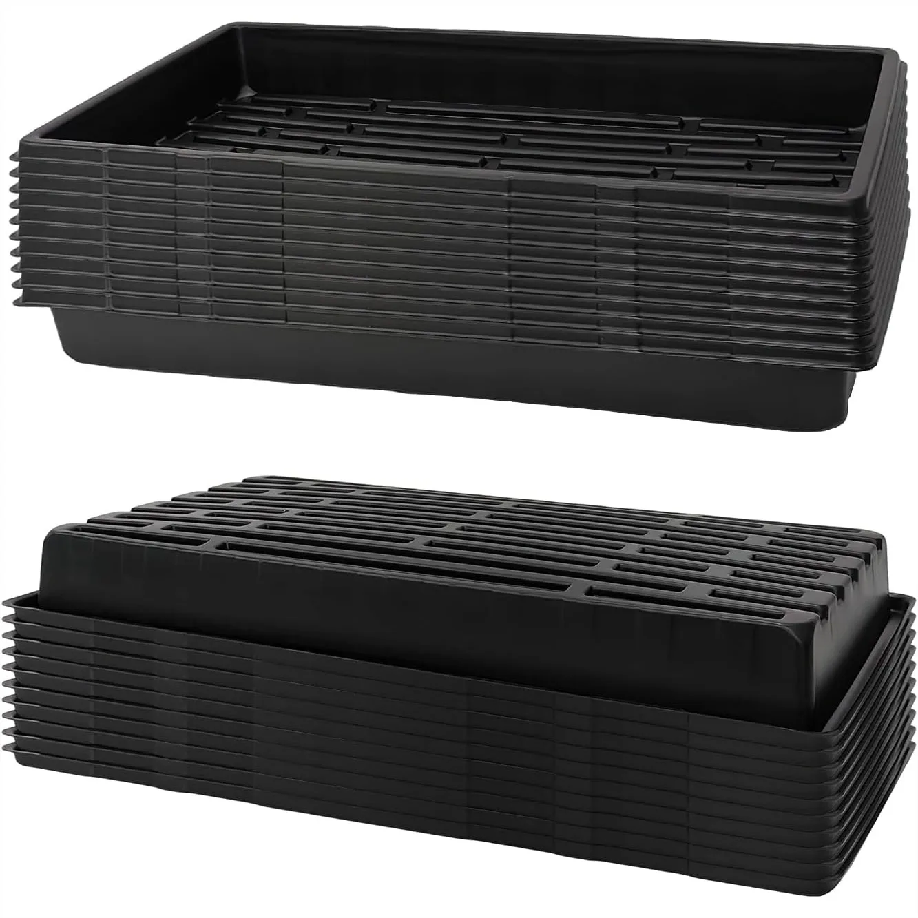 

1020 Trays No Drain Holes, Extra Thick Heavy Duty Seed Starting Trays 20-Pack for Microgreens, Seedlings, Plant Germination