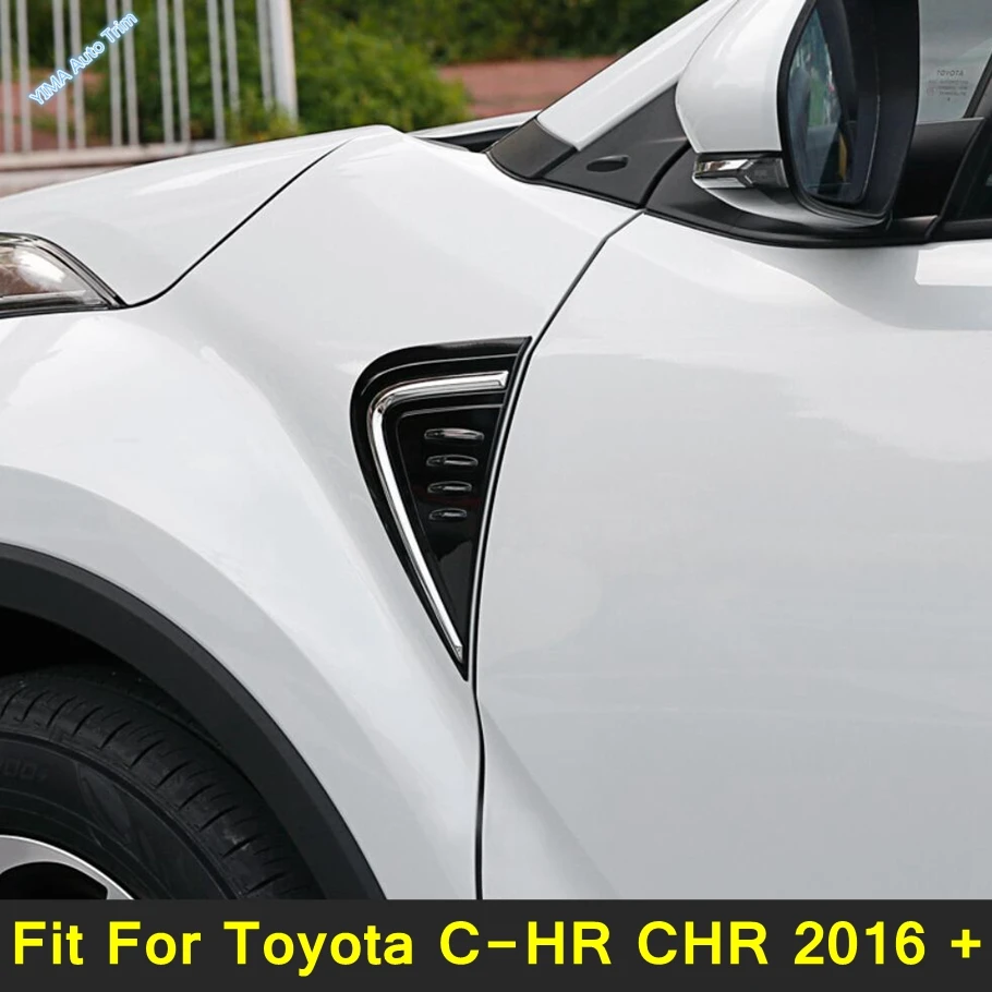 

Car Leaf Board Decor on Shark Gills Trim Stickers For Toyota C-HR CHR 2016 - 2022 Black / Chrome Exterior Modified Accessories