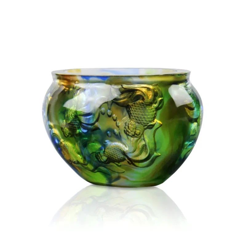 

Ancient glazed gold and jade cornucopia ornaments, housewarming gifts, home entrance decoration, wealth-attracting handicrafts