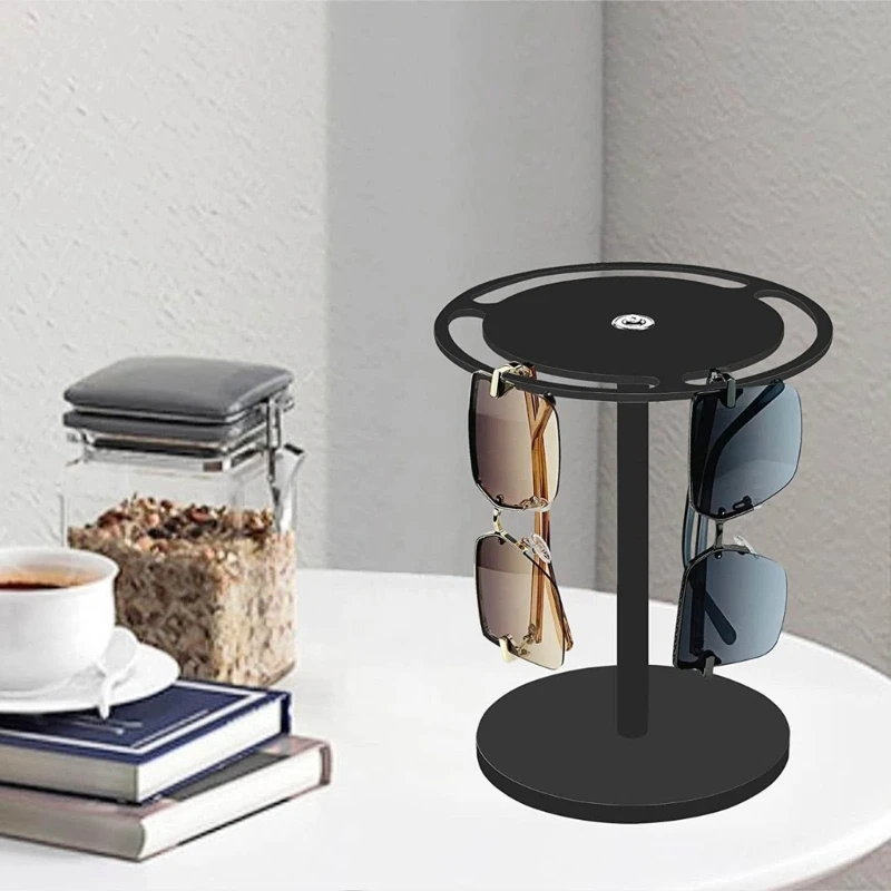 Soporte de acrílico moderno para gafas de sol, escaparate de gafas giratorio de 360 ° con 3 ranuras, triangulación de envíos