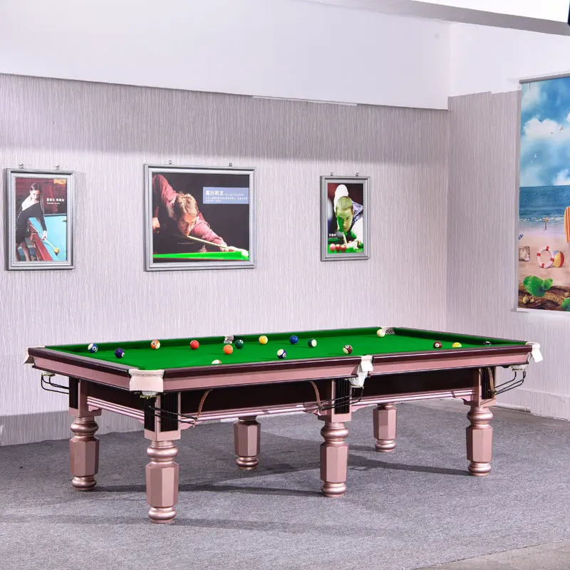 Modern Style Chinese Black Eight Billiards Table Factory Direct Sale Household Commercial Use Solid Wood Slate PVC Green Snooker - Image 2