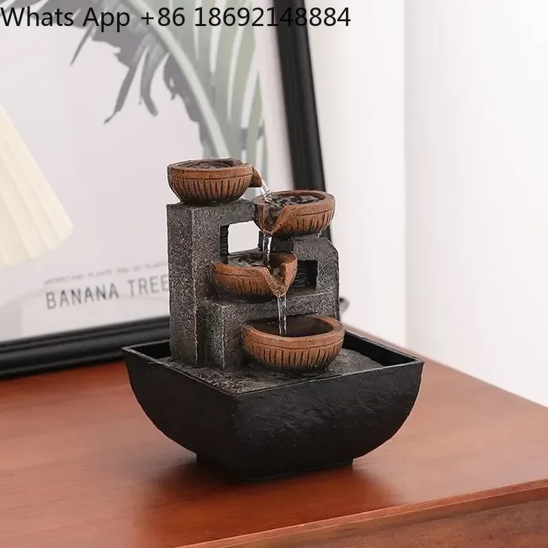 

Automatic Flow Ornament for Lucky Circulating Water Chinese Coffee Table Office Small Desktop Living Room Home Decor