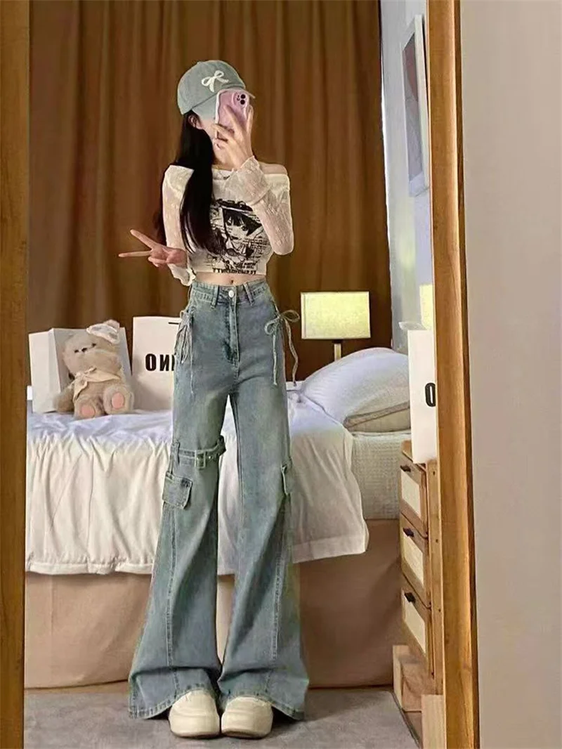 

Unique And Super Good-looking Jeans 2025 New Style American Retro Micro Flared Wide Leg Pants Look Slim And Niche Design Pants