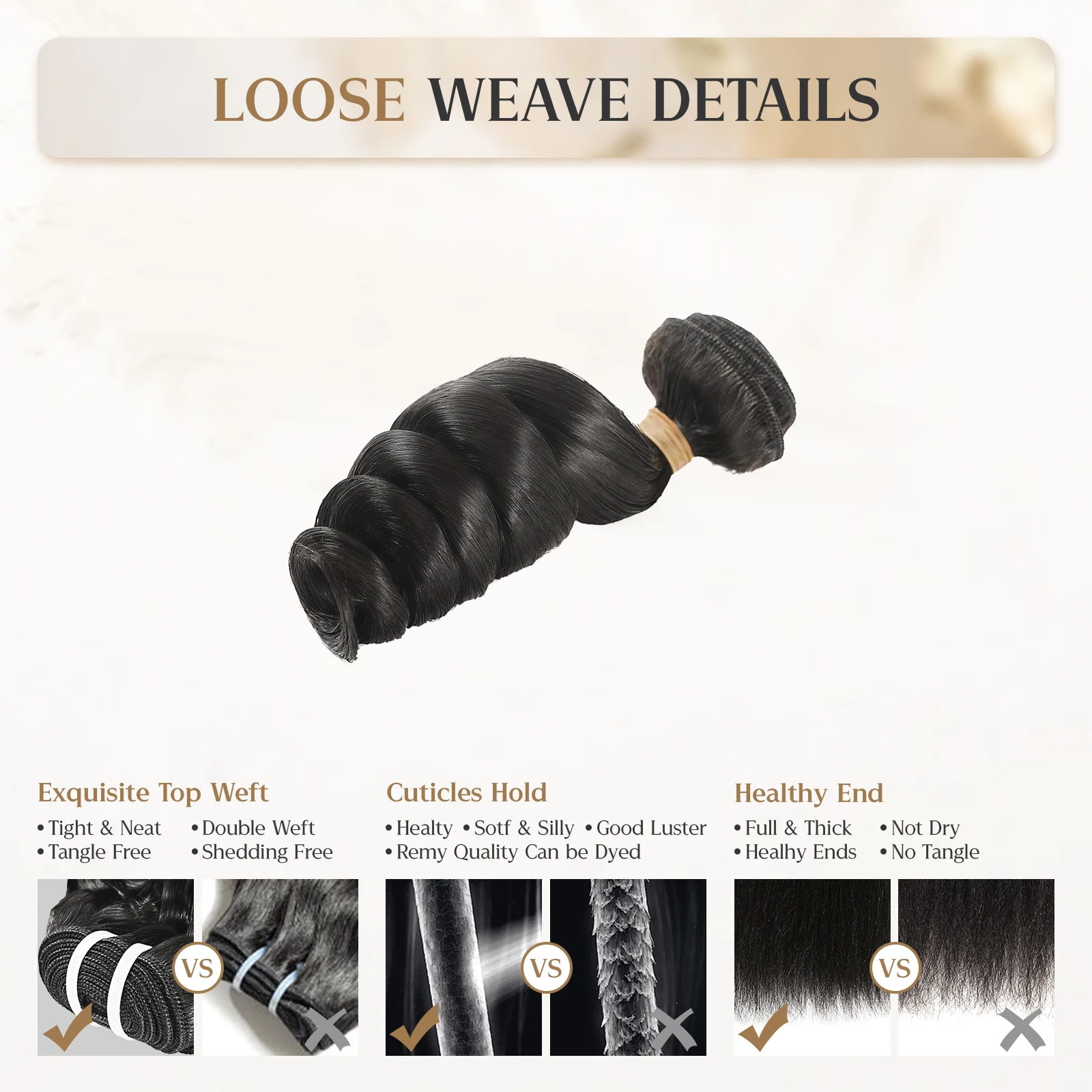 Wacur 12A حزمة موجة فضفاضة شعر بشري حقيقي مضفر تمديد 12-30 بوصة أسود طبيعي 100% عذراء شعر ريمي تمديد للمرأة