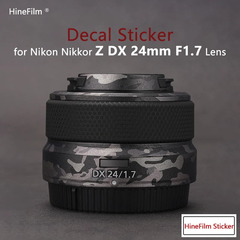 

24F1.7 Lens Sticker for Nikkor Z DX 24 F1.7 Lens Premium Decal Skin for Nikon Z DX 24mm f/1.7 Lens Protector Wrap Cover Film