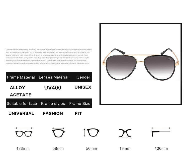 Óculos de Sol Quay para Mulheres UV400 12 S8c9554c7b3a543738fe2e582342871690