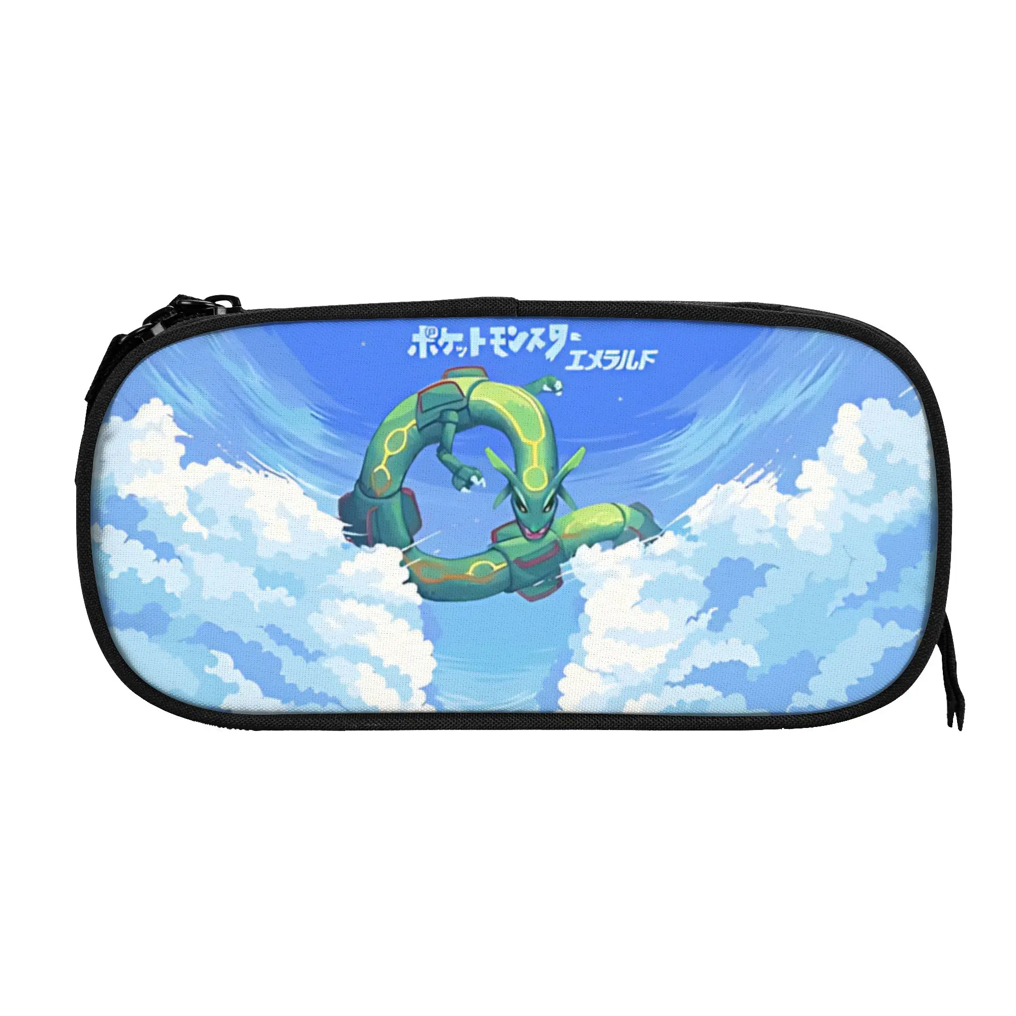 Large Capacity Bags For Child Cartoon Rayquaza Break Cloud Sky Graphic Pokemon Theme School Pencil Bag For Boys Gilrs Kids