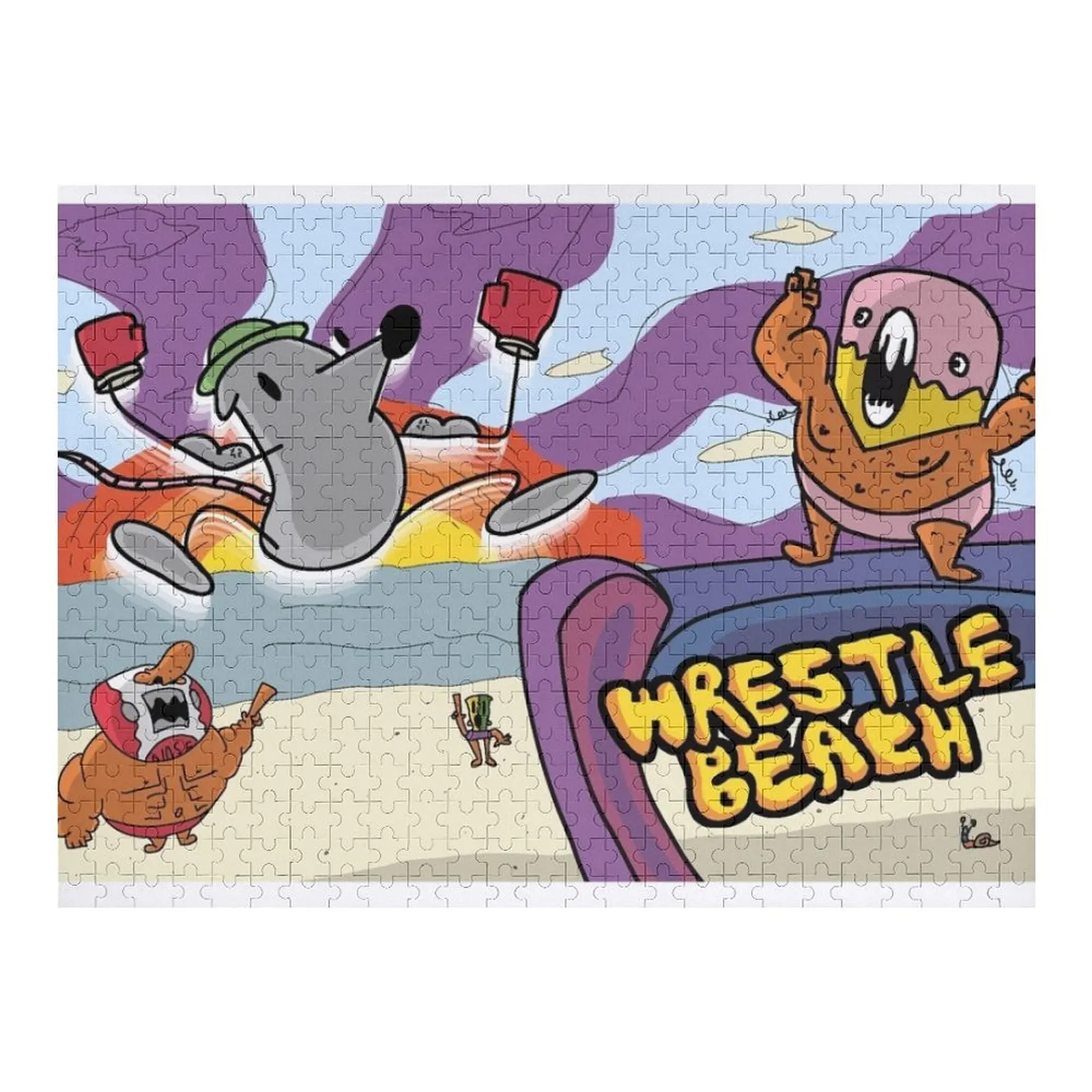 

Пляжный пазл Wrestle, персонализированный для детей, персонализированный персонализированный пазл