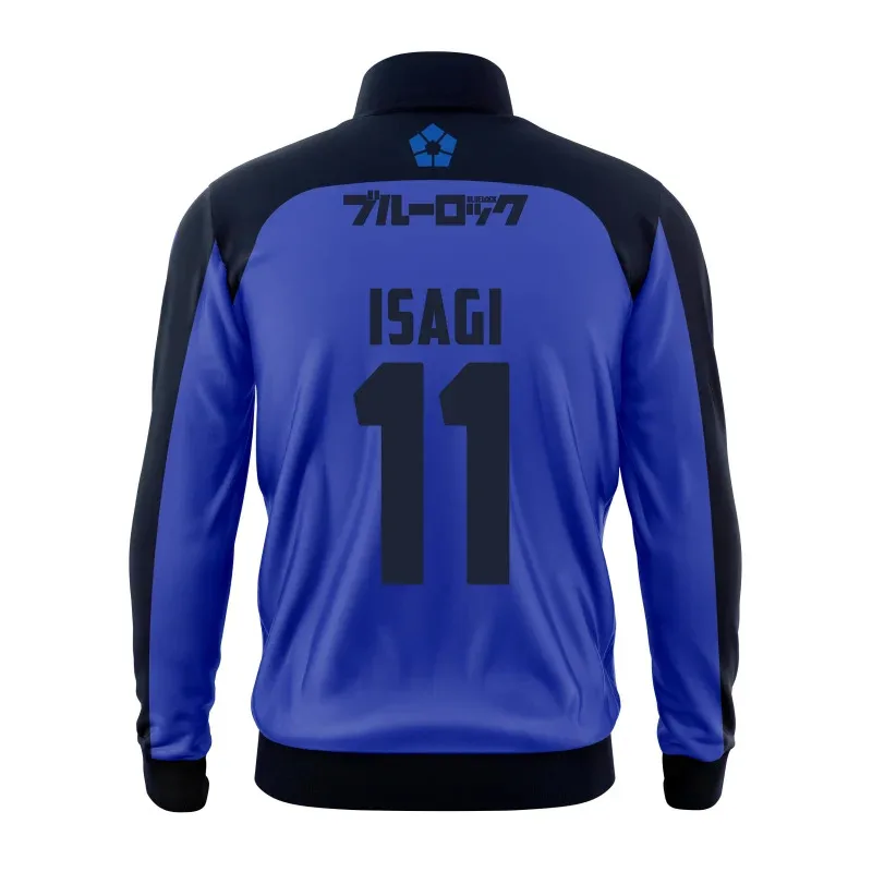 Chaqueta ISAGI de Anime con cerradura azul, disfraces de Cosplay, camiseta de fútbol BAROU, uniforme escolar para estudiantes, camisetas de fútbol Isagi Yoichi