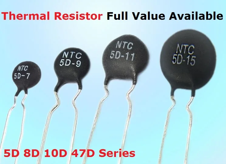 10 unidades de resistor térmico NTC 2. 47D-15 8D-20 10D-9 10D-11 10D-13 10D-15 10D-20 10D-25 5D-7 5D-9 5D-11 5D-15 5D-20 12D-15 Termistor