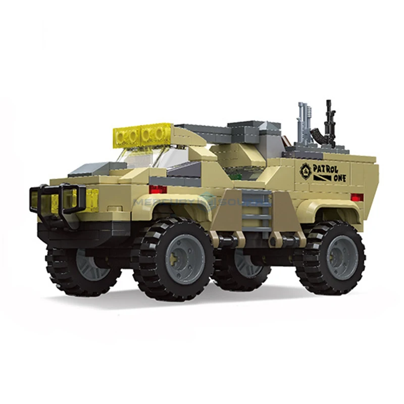 Caminhão de combate veículo blindado moc 61111, modelo de carro, tijolos, blocos de construção militares, kit de brinquedo de alta tecnologia do exército, presente para crianças aldult