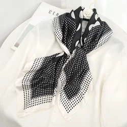 New Luxury Polka Dot Scarf Large Square Hijab Neck Wraps Neckerchief Fashion Women Bandana Lady Foulard Headband Scarves 2022