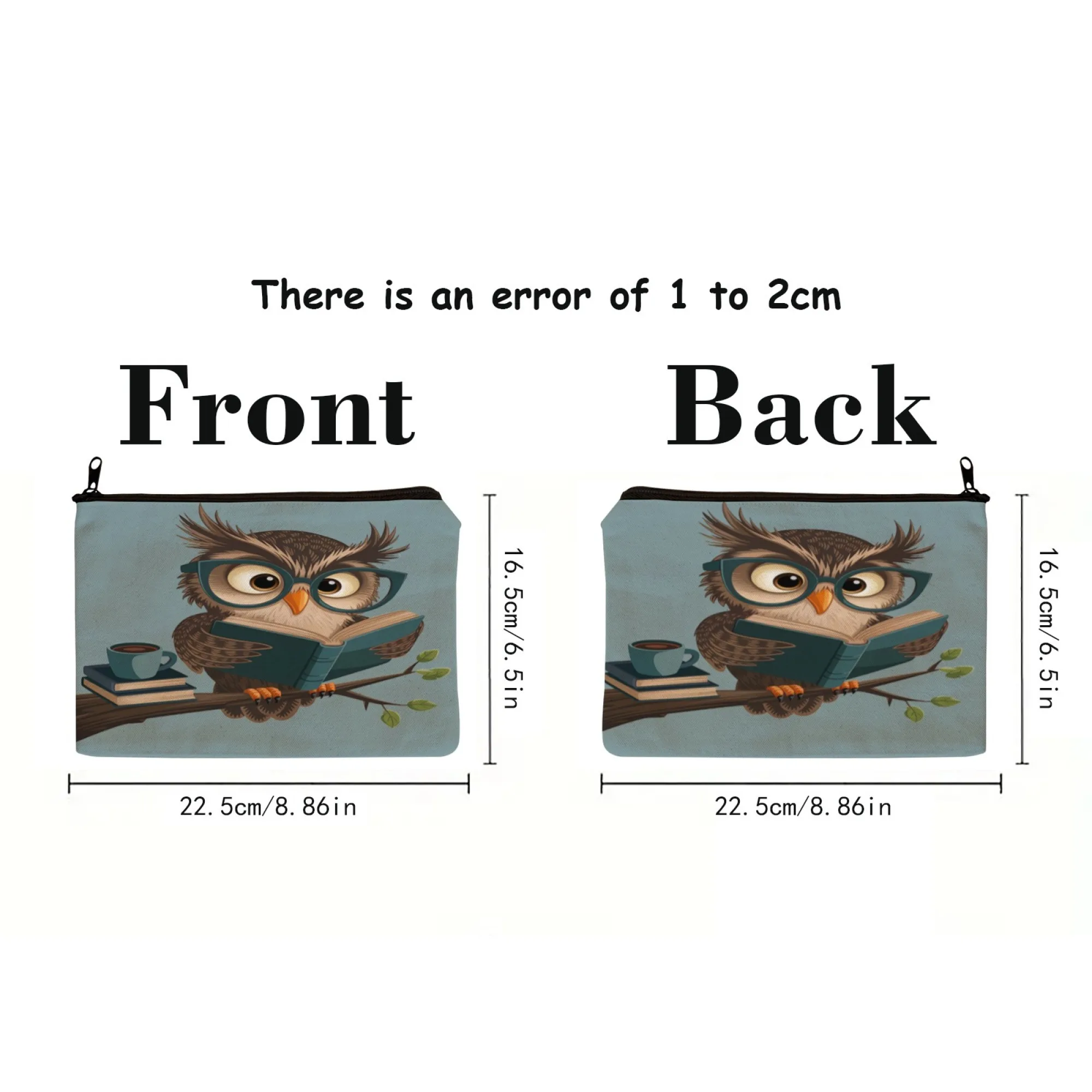 قماش حقائب مستحضرات التجميل سستة حامل بطاقة المفاتيح الكرتون طالب مقلمة محفظة نسائية للعملات المعدنية الكرتون الأكاديمي البومة حقيبة التخزين المحمولة #6