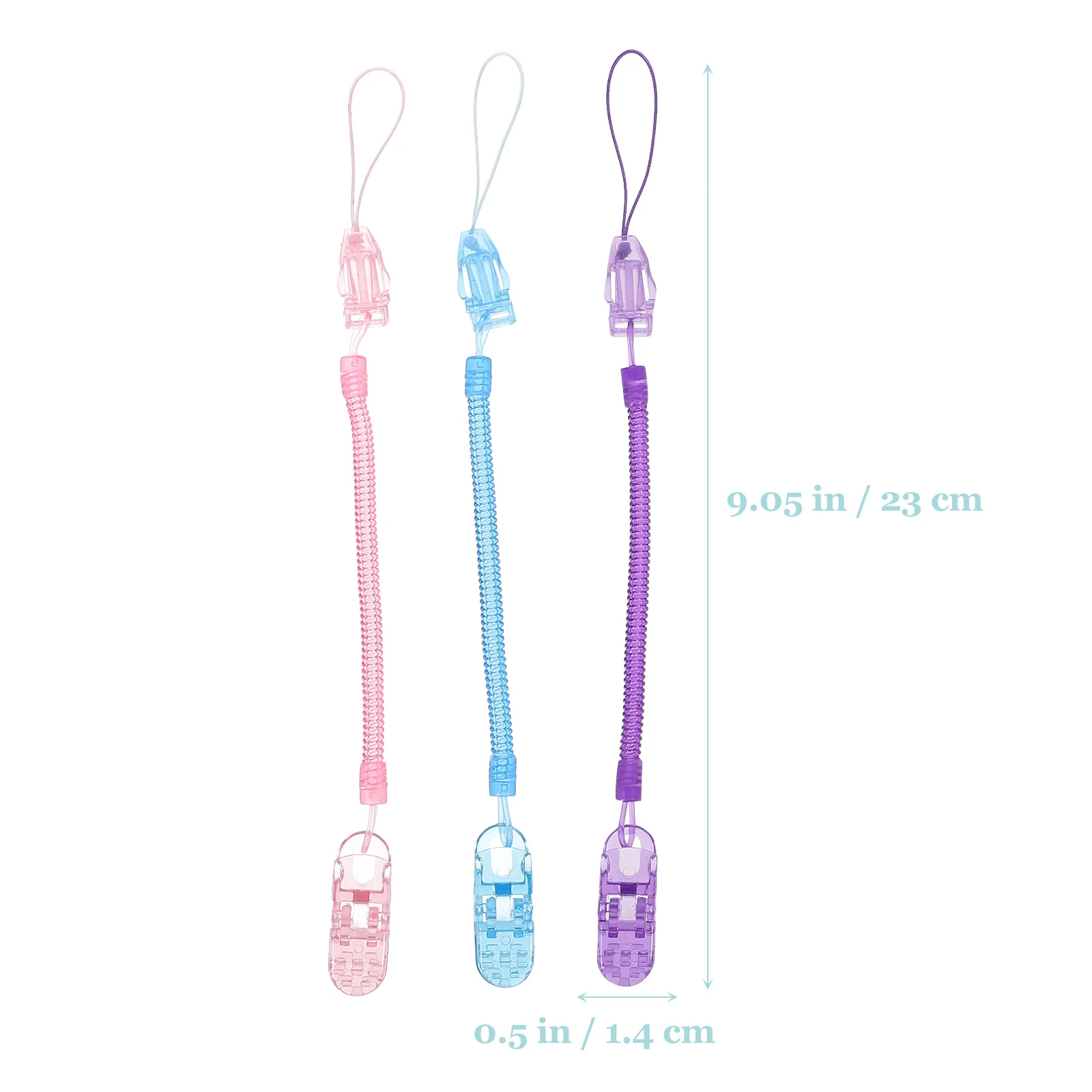 4 قطع من مشابك مصاصة الطفل المصنوعة من السيليكون الشفاف للمشروعات اليدوية، مشبك شارة شفاف باللون الوردي والأزرق والأرجواني والأخضر #5